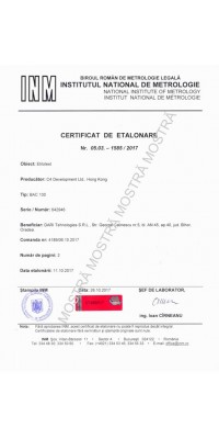Certificat de Etalonare I. N. de Metrologie, București